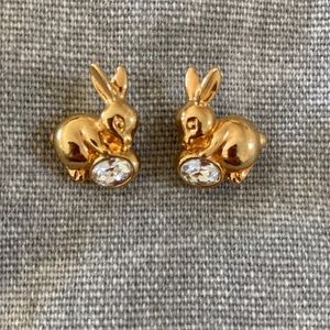 Goldtone Easter Bunny Earings